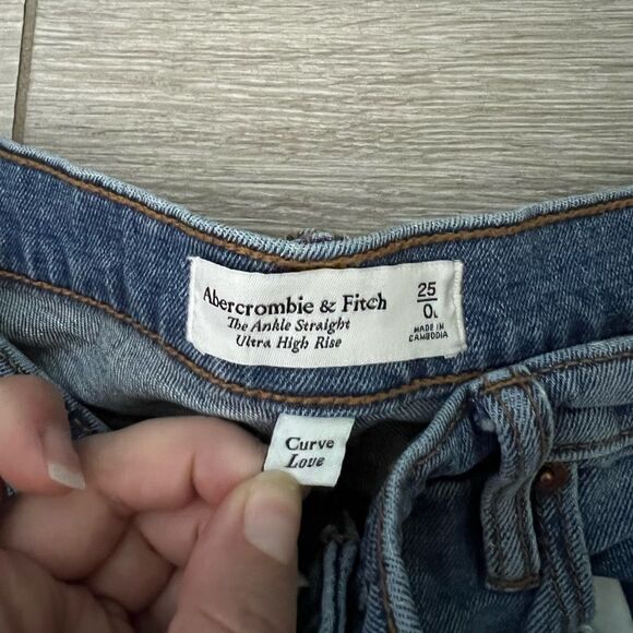 Abercrombie & Fitch Curve Love Ultra High Rise Ankle Straight size 0 25 - Picture 4 of 8